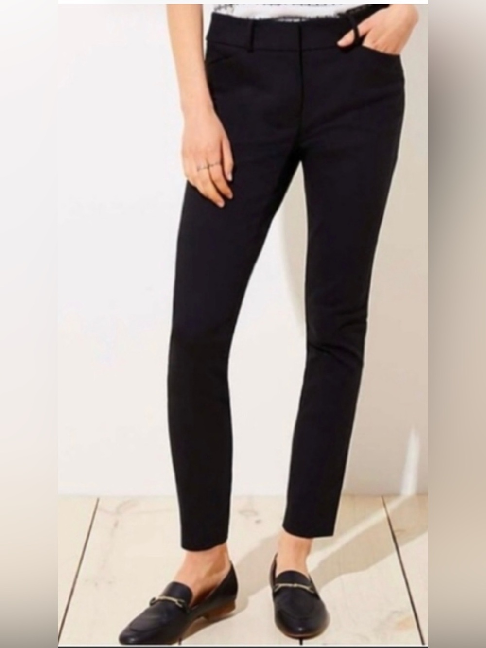 Ann Taylor Loft Women’s Black Marisa Skinny Ankle Pants Size 12 Tall